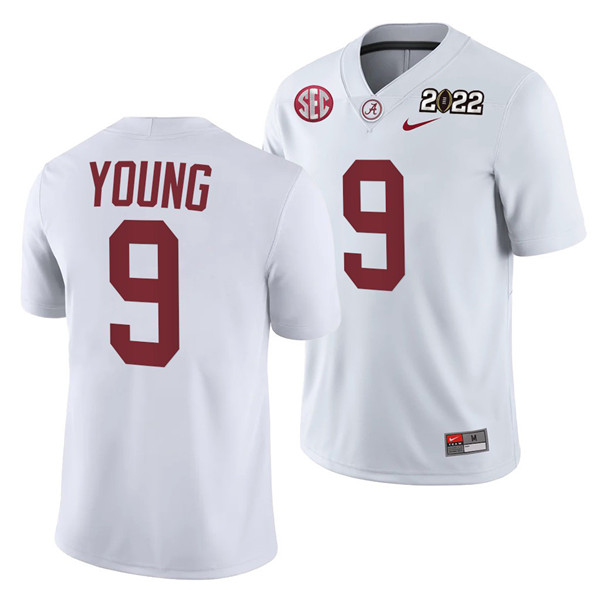 Men's Alabama Crimson Tide #9 Bryce Young 2022 Patch White College Football Stitched Jersey Men's Alabama Crimson Tide #9 Bryce Young 2022 Patch White College Football Stitched Jersey